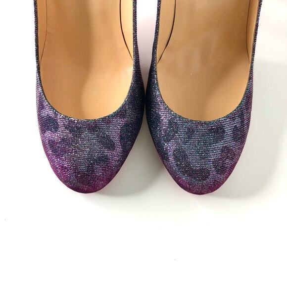 NIB Christian Louboutin Fifi 100 Leopard Print Turquoise Violet Pumps 38.5 - Picture 4 of 10